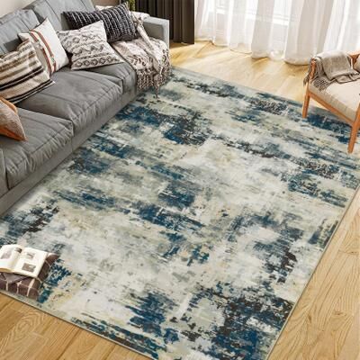 Garvee Area Rug Washable Non-Shedding Abstract Rug Soft Non-Slip Rug for Living Room Dining Room Indoor