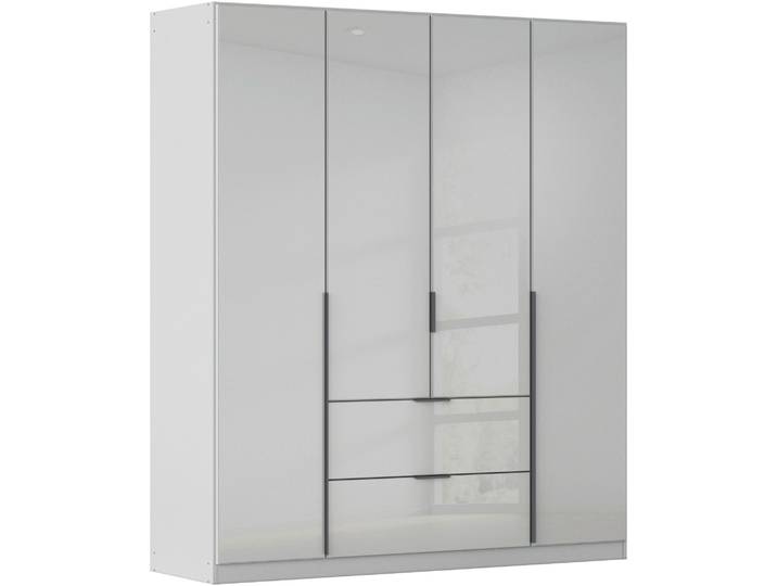 Drehtürenschrank, Seidengrau, 181x210x54 cm, Holzwerkstoff, Mit Außenschubkästen, Modern, Rauch