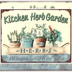 Moritz Deko Blechschild Küche Kitchen Herb Garten Metallschild Retro Vintage-Design zur Dekoration Wanddekoration