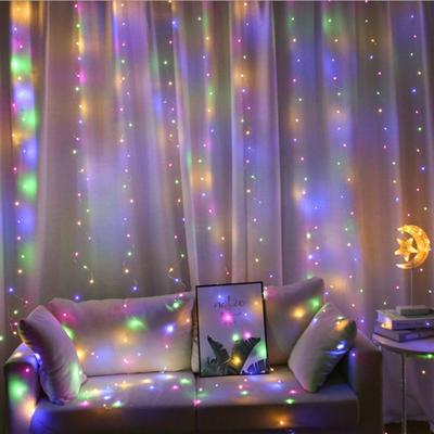 Evergreen Home Goods LED Curtain Lights, Remote Control Fairy Lights, Wedding Decoration, Christmas Garland, Party Festoon multicolor 6x2m