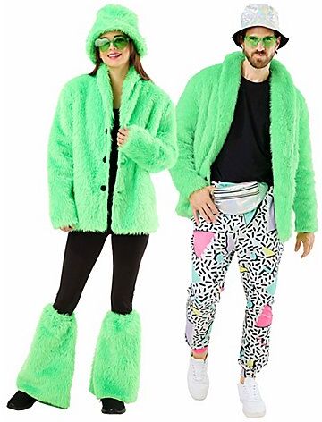 Plüschjacke, neongrün