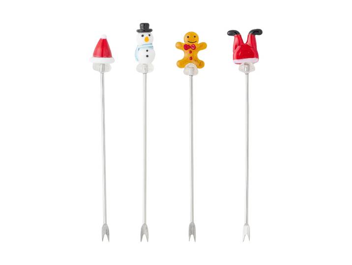 Bloomingville Fourchettes à cocktail Feliz 4 pièces Blanc-rouge