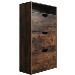 Relaxdays Schuhschrank Kipper mit offenem Fach Anthrazit