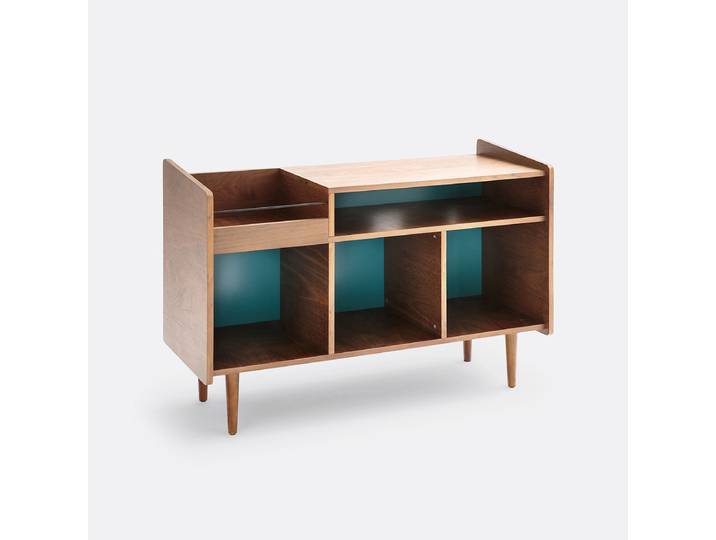 LA REDOUTE Meuble vintage pour vinyles, Ronda Bleu Blue