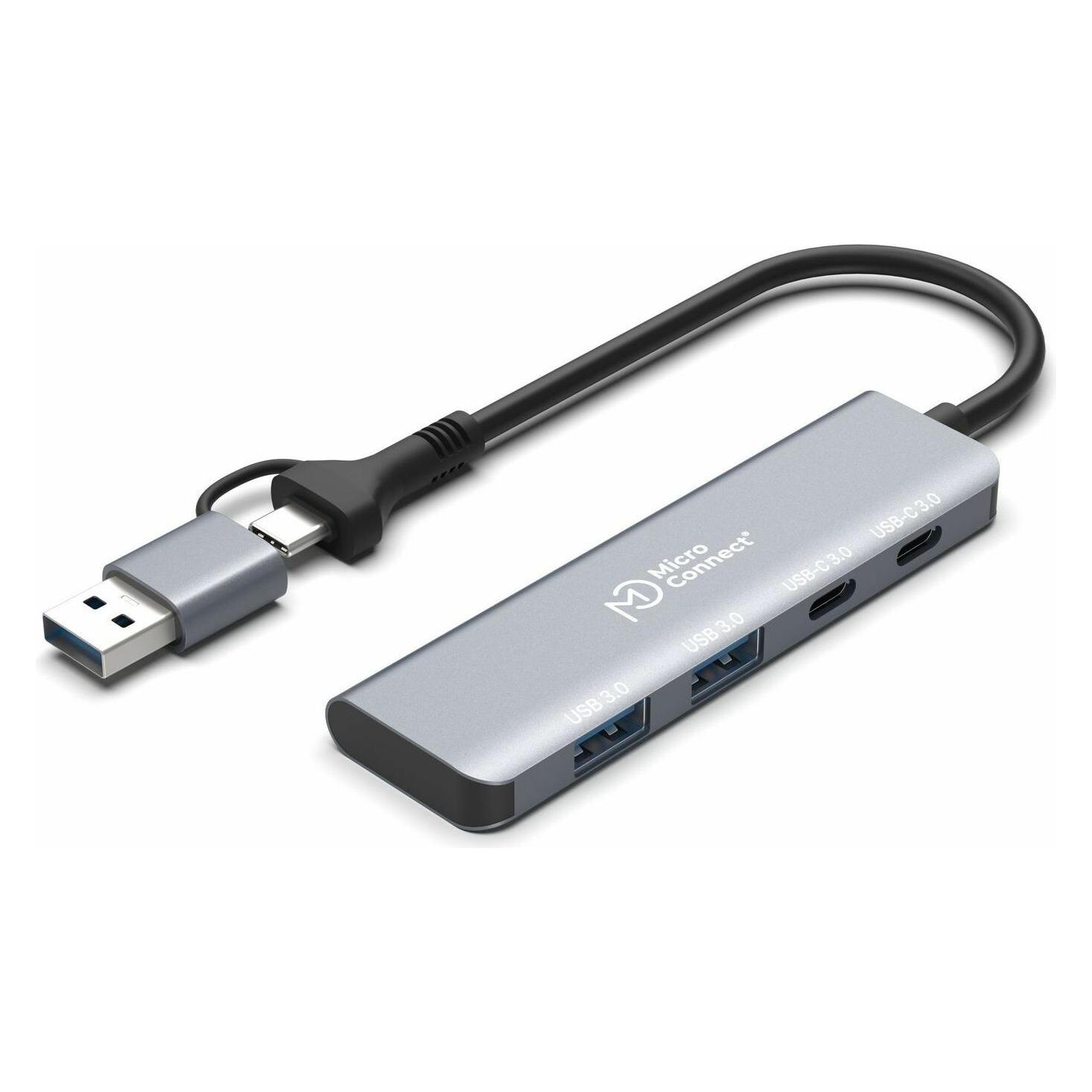MicroConnect USB 3.0 Hub 4-Port with (USB-C, 4 Ports) (UC0066-5G-USB-C-4IN1)