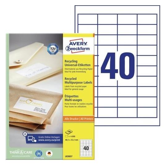 Avery Recycling Universal-Etiketten (LR3657)