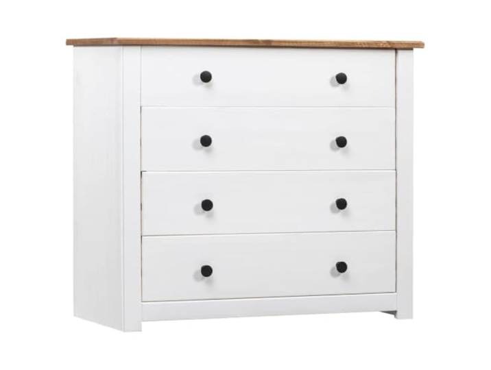 RJPLMFV Seitenschrank, Weiß, 80 x 40 x 73 cm, massives Kiefernholz, 4 Sofa-Telefontisch, robuste Oberseite für Dekoration, leicht zu reinigen, einfache Montage