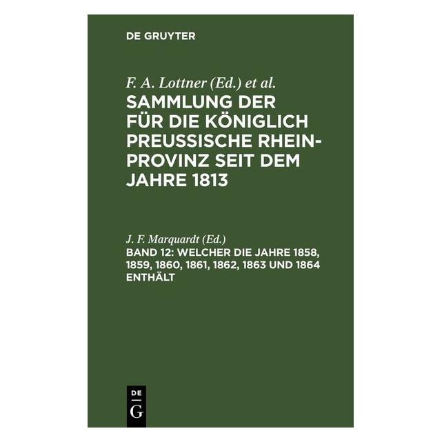 De Gruyter Welcher die Jahre 1858, 1859, 1860, 186 (Deutsch) (67781897)