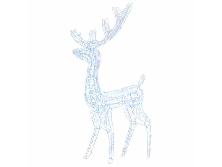 vidaXL Weihnachtsdekoration Rentier Acryl 140 Leds 128 Cm Kaltweiss, Weiß, Kunststoff, 41x120x70 cm, Dekoration, Weihnachtsdekoration