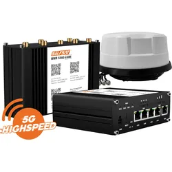 SELFSAT MWR 5560 WLAN Router eSIM 5G Cat 20 bis 3,4 Gbps inklusive  Panorama Antenne weiß