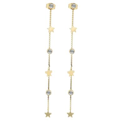 Paar Ohrhänger ADELIA´S "Ohrringe – Ohrstecker aus Edelstahl mit Strass Steinchen", Damen, Gr. Damen, Edelstahl, gold, Ohrringe, Ein Geschenk, das Freude macht