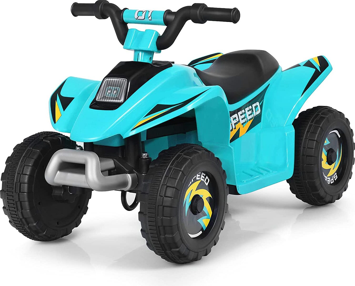 Costway 6V Elektrische kinderauto met voor- en achteruitversnelling, mini kinderquad/ATV voor kinderen vanaf 3 jaar, tot 30 kg