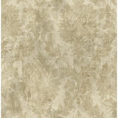 Seabrook Designs Seabrook Design Demeter Leaf Damask Unpasted Wallpaper
