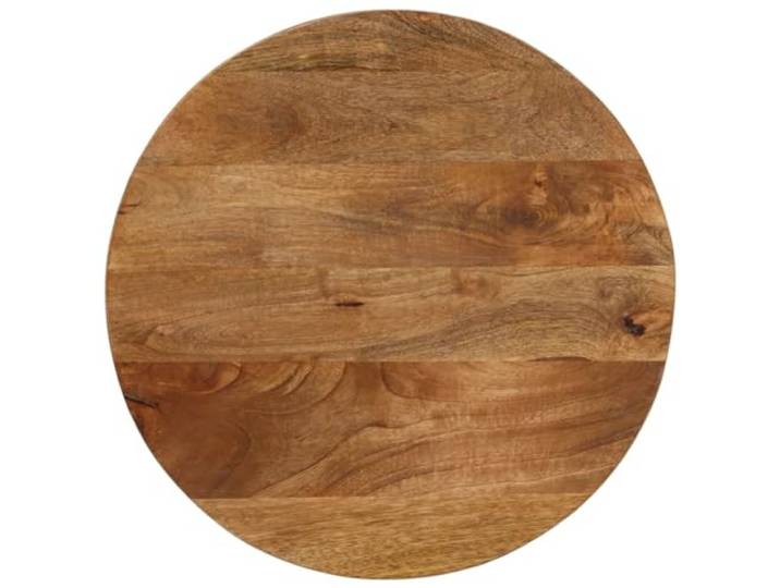 PTUGUOF Tischplatte Rund Massivholz Mango 60x3,8 cm Vielseitig Kombinierbar, Rustikales Design, Leichte Reinigung, Einzigartige Holzmaserung