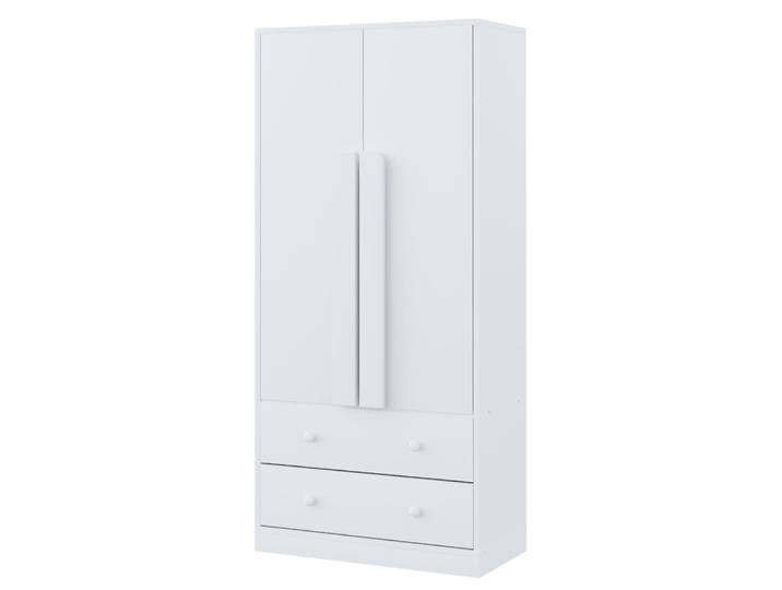 Armoire à 2 portes et 2 tiroirs 70x40x170 cm blanche