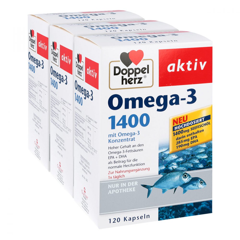 Queisser Pharma GmbH & Co. KG Doppelherz Omega-3 1.400 Kapseln 08100281
