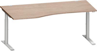 Schäfer Shop Genius Freiformschreibtisch MODENA FLEX, Ansatz links, Eiche-Dekor/weißalu