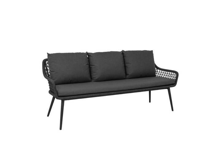 CASA DOMA Ribera Diningbank L-Form, Beine rund - Rope anthrazit – Knoten Modern Country