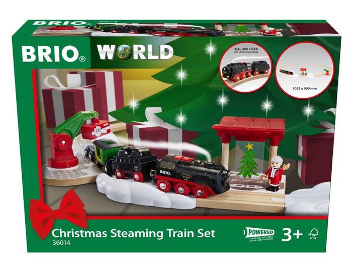 BRIO® Modelleisenbahn Startpaket Brio Eisenbahn Starter Set Dampflok Weihnachts Set 26 Teile 36014