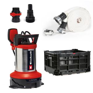 Einhell Schmutzwasserpumpe GE-DP 7535 N LL, Flutset, 750 W, Ø 35 mm Fremdkörper, flachsaugend, 0,9 bar, 18500 l/h