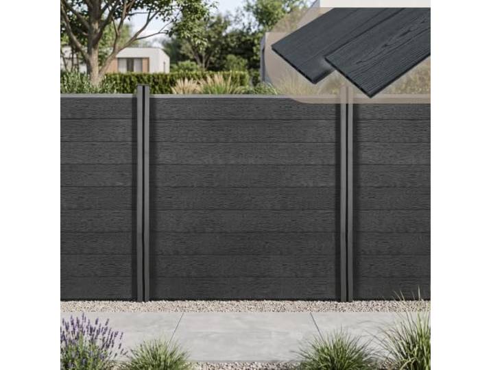 Clôture de Jardin Brise Vue Brise Vent Bois Composite (WPC) Gris183 x 187cm