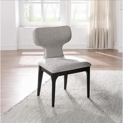 Koen Beige Chenille & Black Upholstered Side Chair (Set Of 2)
