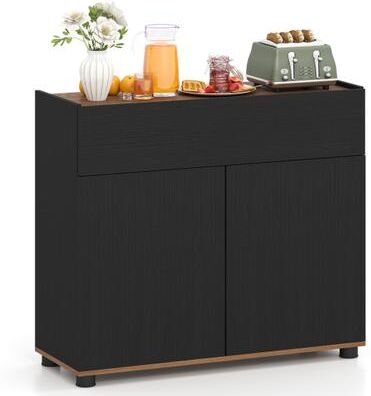 Costway Sideboard Buffet Cabinet with Storage Wooden Kitchen Storage Cabinet-Black