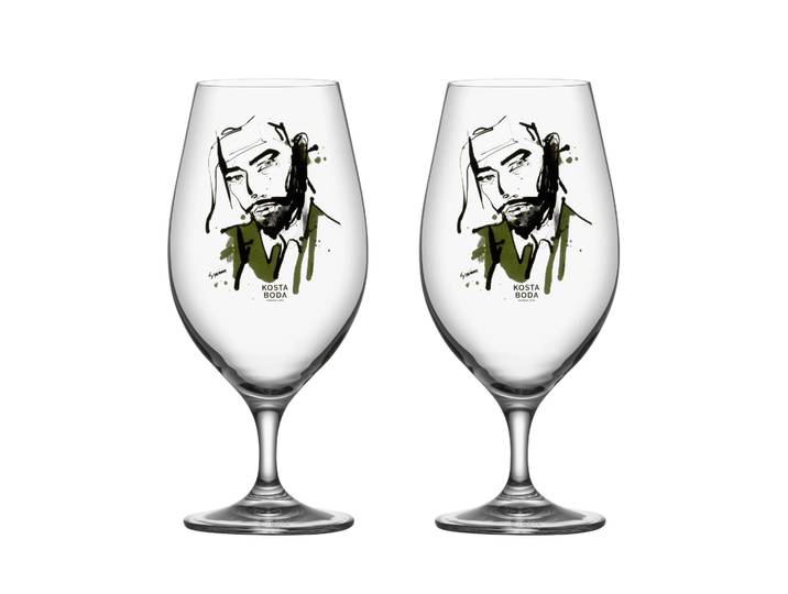 Kosta Boda Verre à bière All about you 40 cl Lot de 2 Want him (vert)