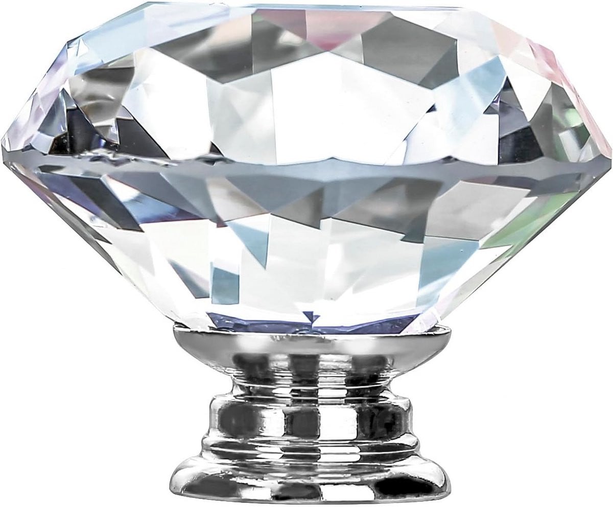 Set van 12 Kristallen Ladeknoppen - Diamantgeslepen Glas voor Kastdeuren en Meubels