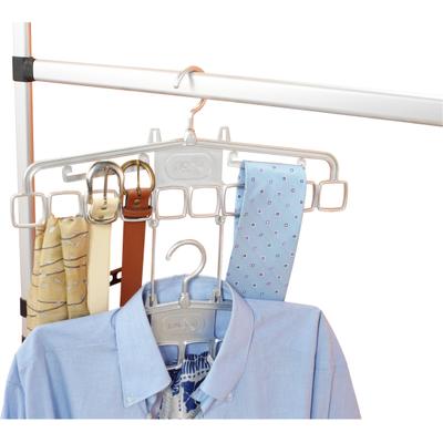 Mehrfach-Kleiderbügel RUCO "Variabler Kleiderbügel, 4er Set", transparent (silber), B:40cm H:20cm T:0,5cm, Kunststoff, Kleiderbügel, Kleiderbügel, Raumsparbügel, Krawattenhalter, Made in Germany