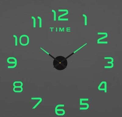 Uplift Treasures Large 3D Luminous DIY Silent Wall Clock 8 2d 16 Inch (40cm)