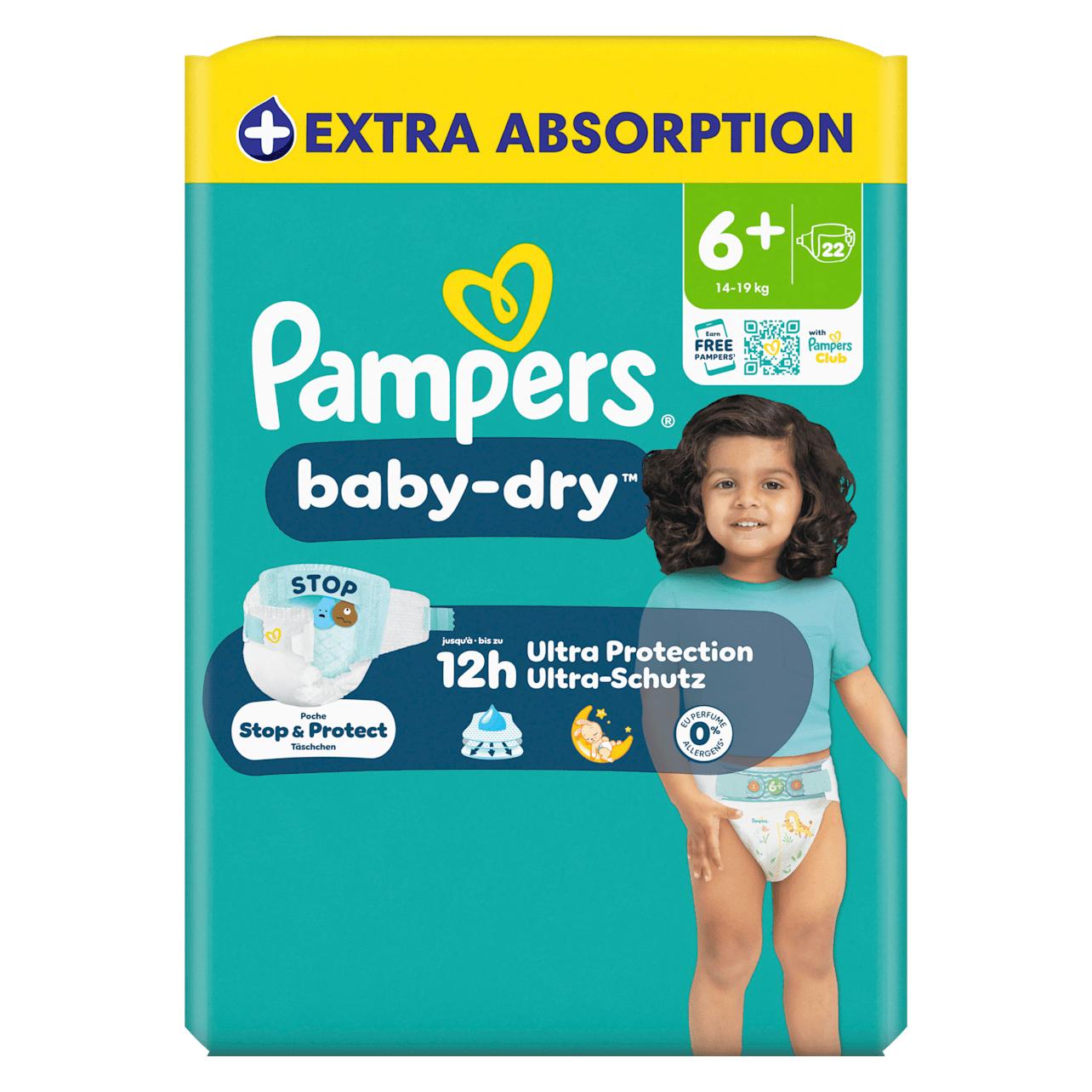 Pampers Baby Dry Gr.6+ Extra Large Plus 14-19kg Windeln Single Pack 22 Stück (22 Stk.) (66627663)