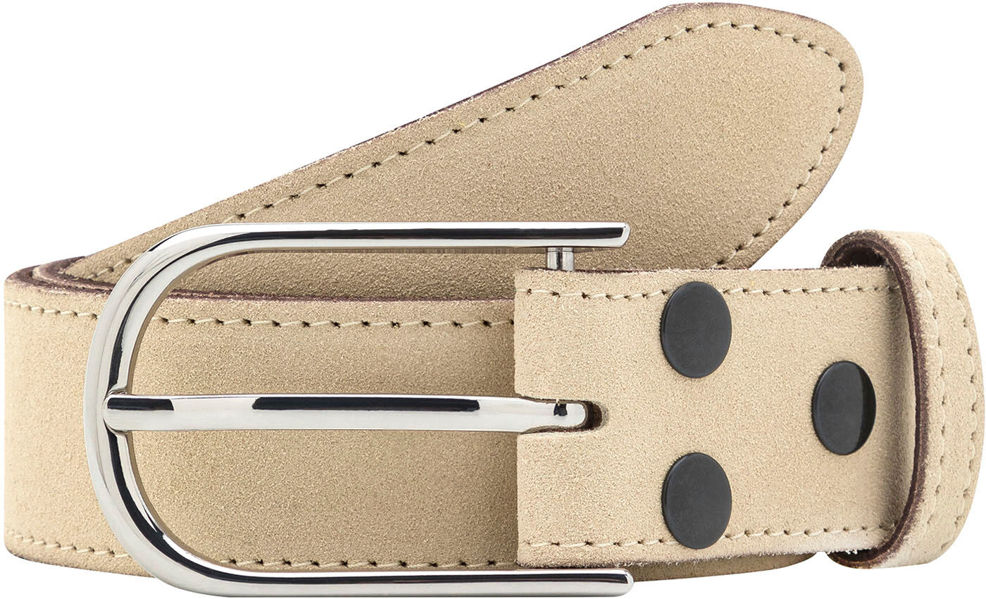 Ledergürtel RETTUNGSRING GÜRTEL, Damen, Gr. 110, beige, Leder, unifarben, Basic, Gürtel Ledergürtel, mit austauschbarer Schliesse »Filigran Silber« beige 110