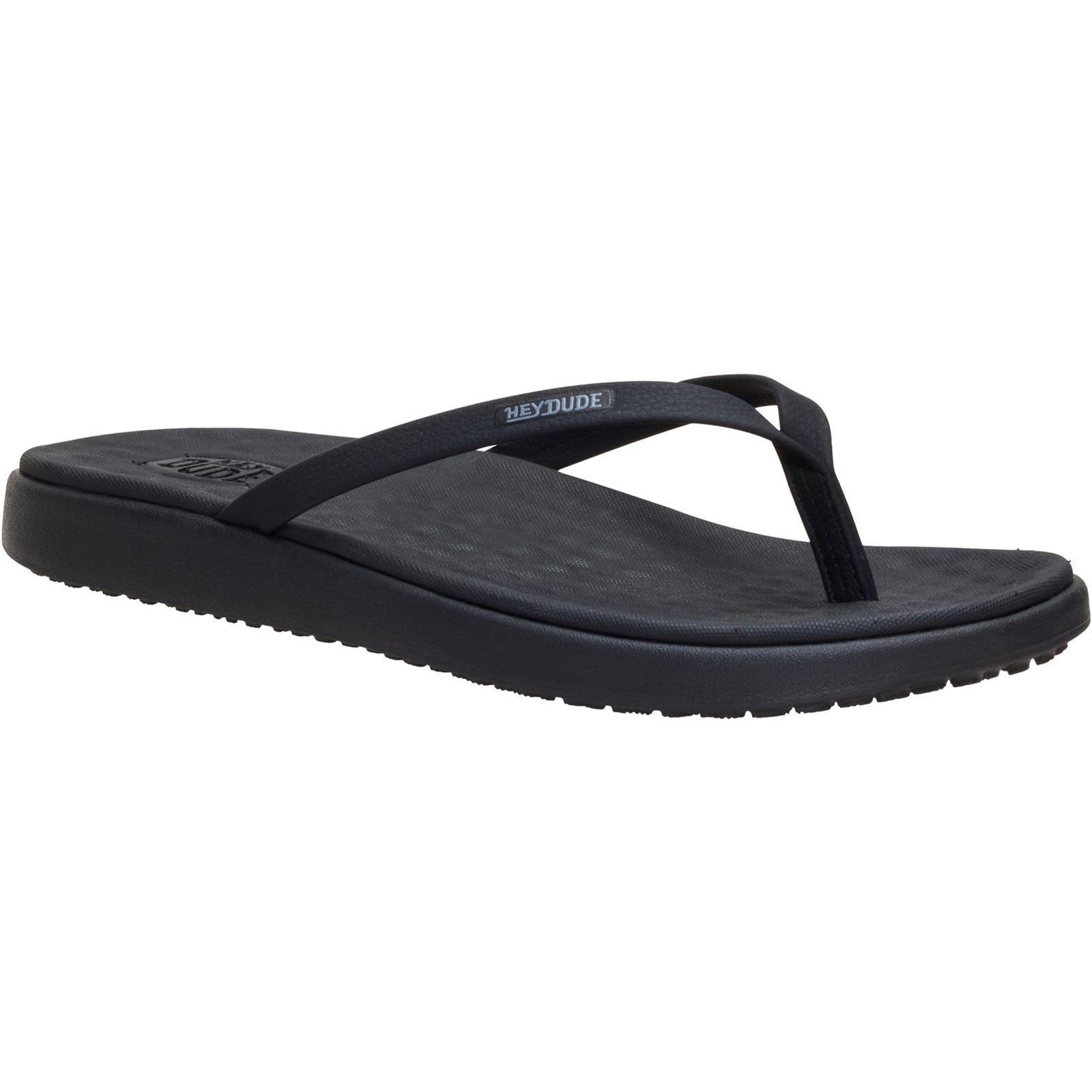 HEYDUDE Maui Breeze Polyurethan Damen Flip-Flops Schwarz/Schwarz