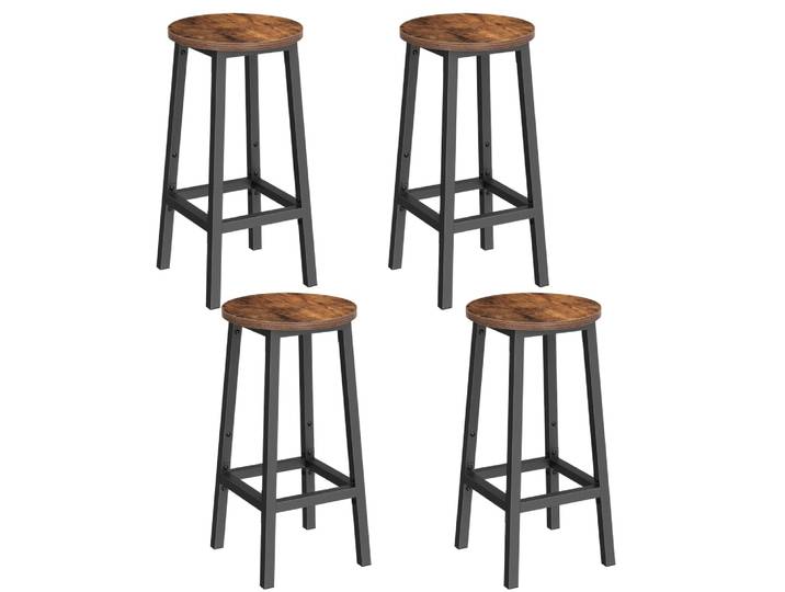 Ensembles de 4 tabourets de bar 64 cm marron