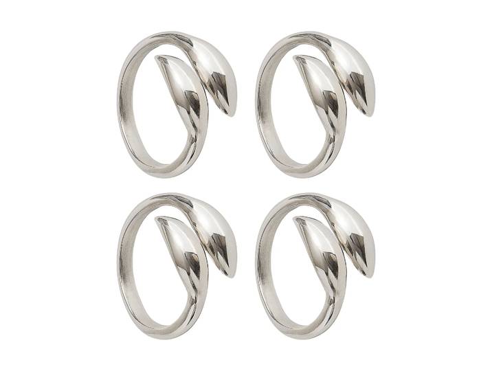 Himla Inverness anneau de serviette Argent, lot de 4