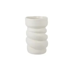 Vase   ¦ weiß ¦ Steinzeug ¦ Maße (cm): B: 12,5 H: 20