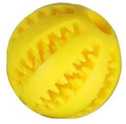 Uplift Treasures Interactive Treat Dispensing Rubber Dog Ball Toy yellow 1.97 In