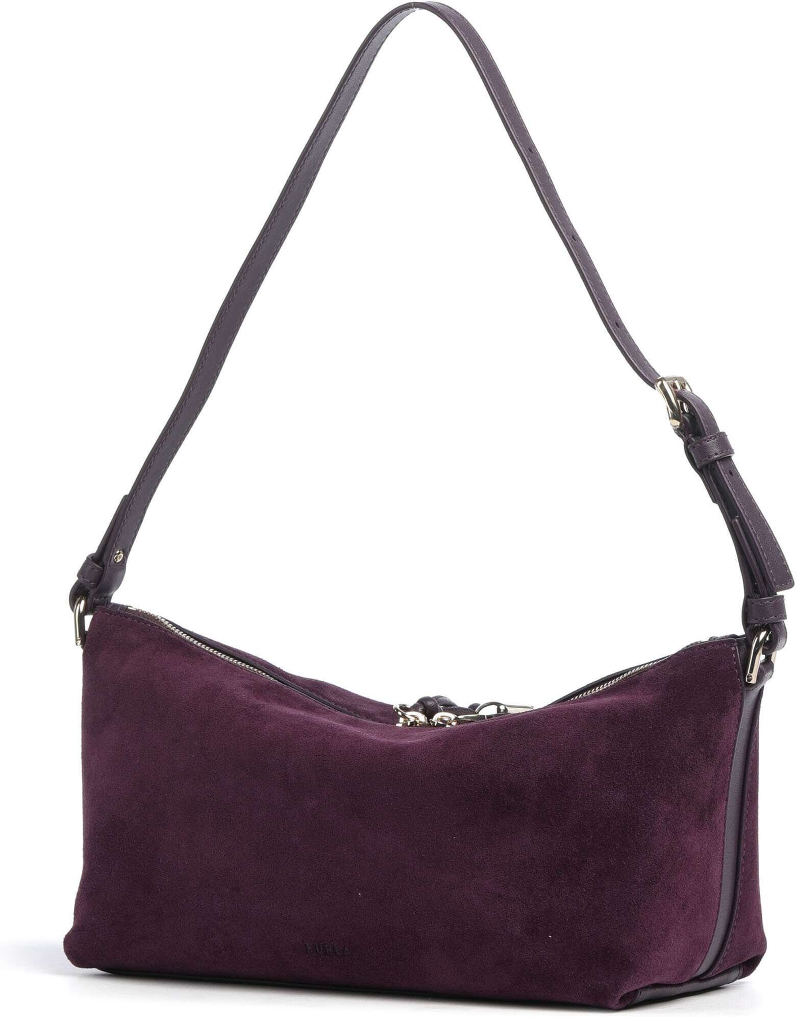 Furla Debby Mini Schultertasche aus Leder, lila