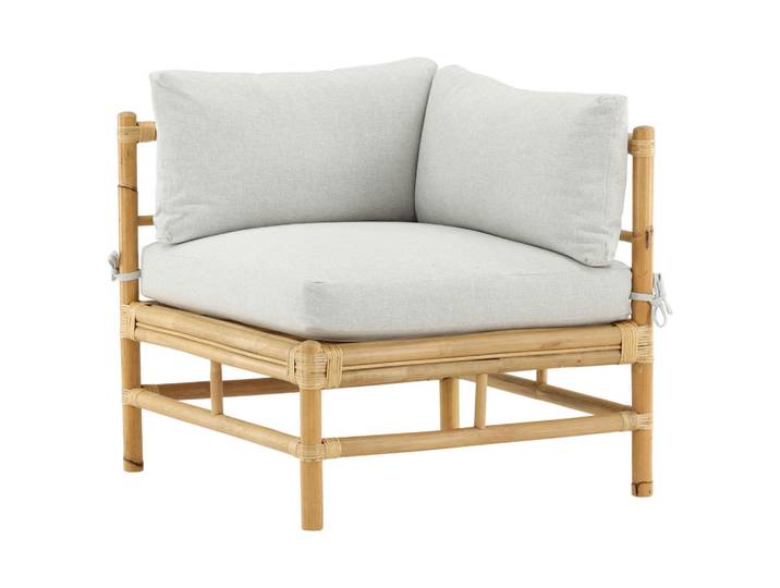 Gardenson Loungeeckteil, Hellbraun, Holz, Rattan, Bambus, 75x70x74 cm, Gartenmöbel, Loungemöbel, Lounge-Serien