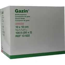 Gazin Kompresse 10x10cm 8Fach Steril 100 ST