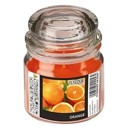 Papstar Maxi-Duftkerzen im Glas, Orange, Ø 90 mm · 120 mm, "Flavour", 4 Stück