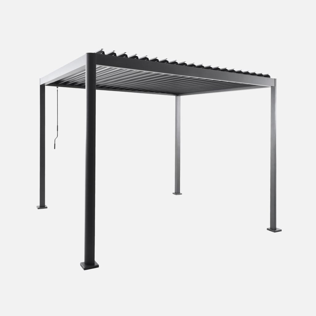 sweeek - Pergola mit Lamellendach Imperial 3x3m Aluminium und Stahl - Anthrazit