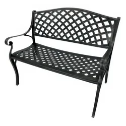 Gartenbank Aluminium Larvik 105 x 57 x 84 cm - Aluminium Sitzbank - 2-Sitzer Alu Bank - perfekte Bank für den Außenbereich