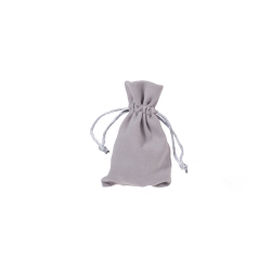 Halmakegel.com Stoffbeutel aus Samt - ca. 7 x 12 cm - silber grau 241789