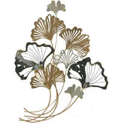 möbel direkt online Wanddekoration Ginkgoblätter gold