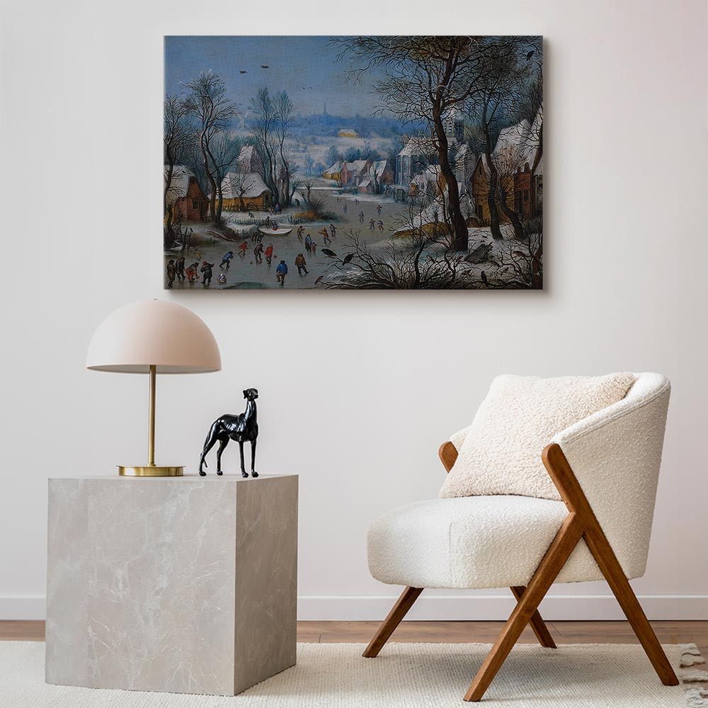 home24 Canvas afbeelding Winter Landscape zwart/blauw B: 60 cm, H: 40 cm