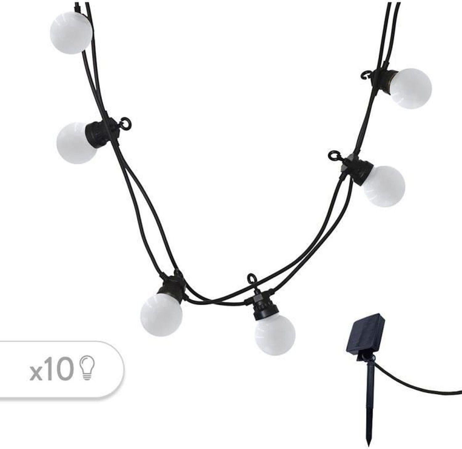 LUMISKY Party Milky Solar lichtsnoer met 10 warm witte LED globes en 8 standen, 5,70 m
