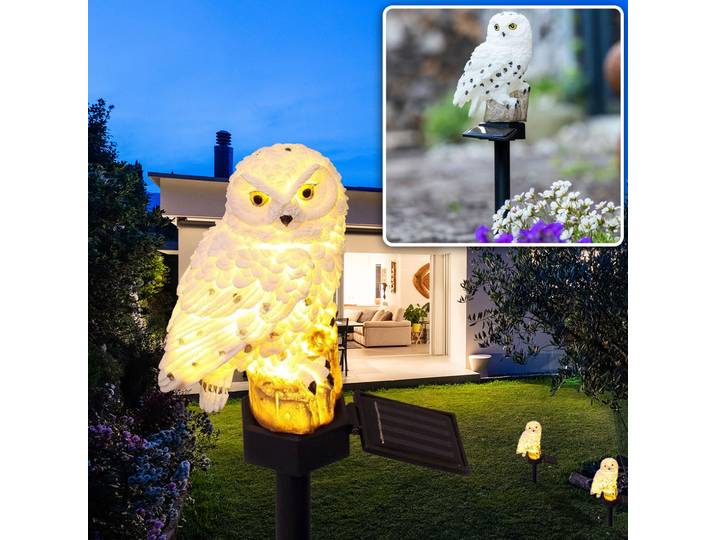 LED Solar-Eule Solar Gartenleuchte