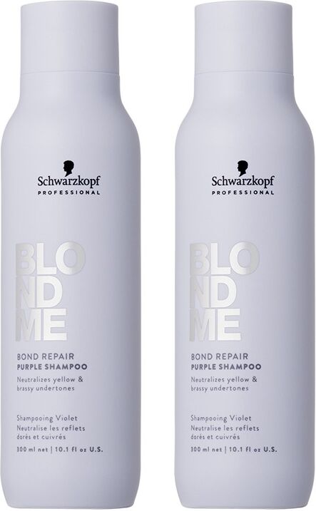 Schwarzkopf BlondMe Bond Repair Purple Shampoo 300ml Double